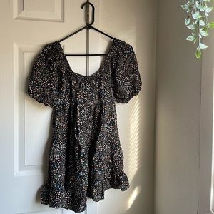 PUFF SLEEVE (OFF THE SHOULDER?) FLORAL MINI DRESS